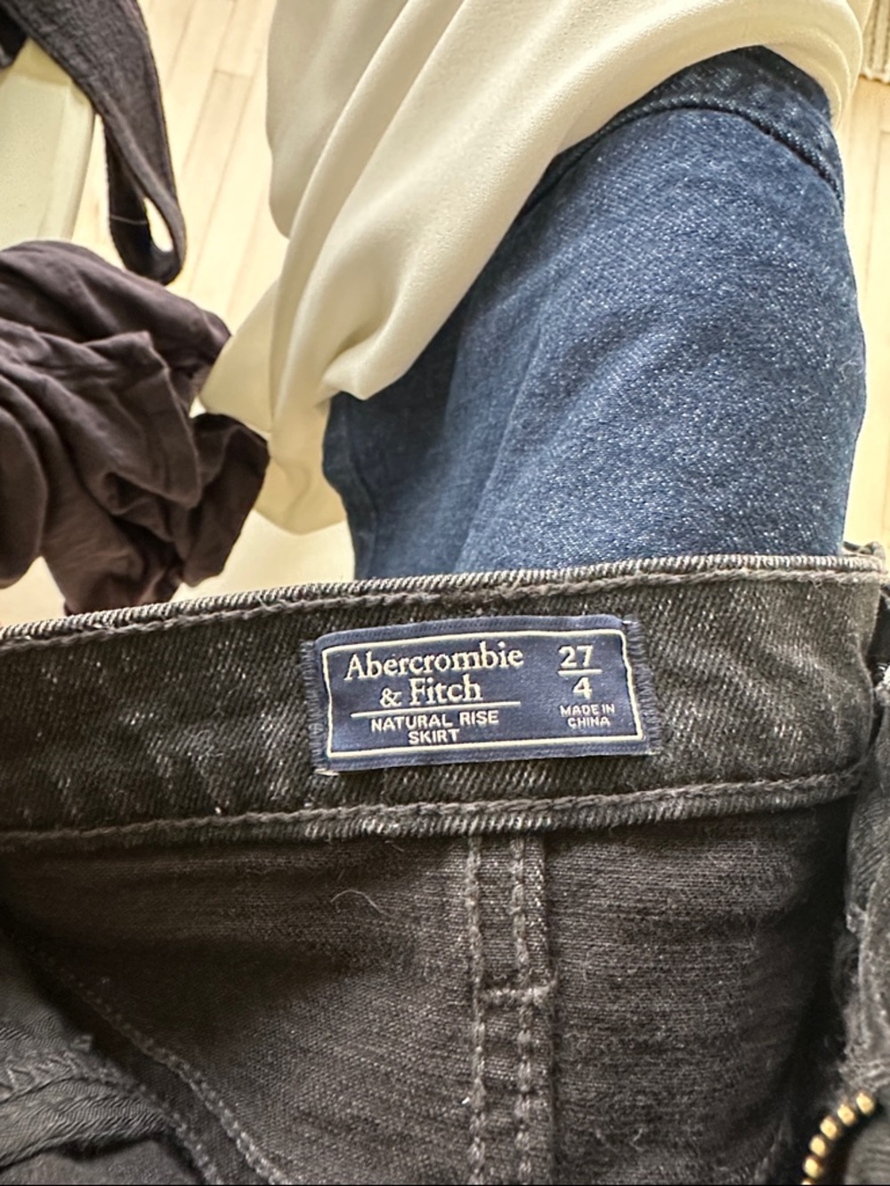 Abercrombie & Fitch Black Slim Denim Skirt